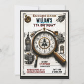 スタートスパイエスケープルーム7誕生日招待状 招待状 (正面)