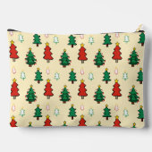 スタートッパーのシームレスなパターンを持つクリスマスツリー アクセサリーポーチ (裏面)