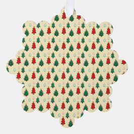 スタートッパーのシームレスなパターンを持つクリスマスツリー オーナメントカード