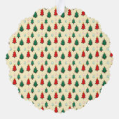 スタートッパーのシームレスなパターンを持つクリスマスツリー オーナメントカード (裏面)