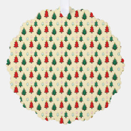 スタートッパーのシームレスなパターンを持つクリスマスツリー オーナメントカード