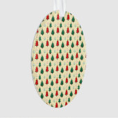スタートッパーのシームレスなパターンを持つクリスマスツリー オーナメント (正面)