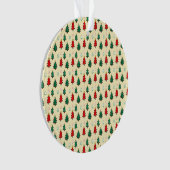 スタートッパーのシームレスなパターンを持つクリスマスツリー オーナメント (正面)