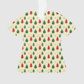 スタートッパーのシームレスなパターンを持つクリスマスツリー オーナメント (正面)