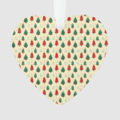 スタートッパーのシームレスなパターンを持つクリスマスツリー オーナメント (正面)