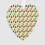 スタートッパーのシームレスなパターンを持つクリスマスツリー オーナメント (正面)