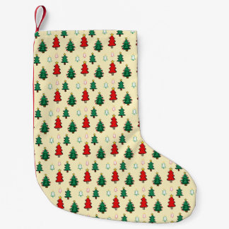 スタートッパーのシームレスなパターンを持つクリスマスツリー スモールクリスマスストッキング