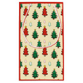 スタートッパーのシームレスなパターンを持つクリスマスツリー スモールペーパーバッグ (裏面)