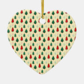 スタートッパーのシームレスなパターンを持つクリスマスツリー セラミックオーナメント (正面)