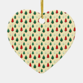 スタートッパーのシームレスなパターンを持つクリスマスツリー セラミックオーナメント