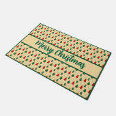 スタートッパーのシームレスなパターンを持つクリスマスツリー ドアマット (アングル)