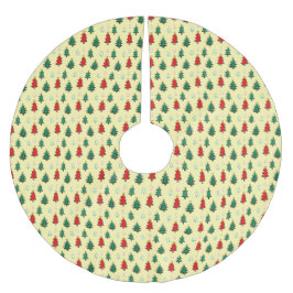 スタートッパーのシームレスなパターンを持つクリスマスツリー ブラッシュドポリエステルツリースカート