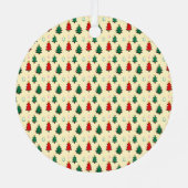 スタートッパーのシームレスなパターンを持つクリスマスツリー メタルオーナメント (裏面)