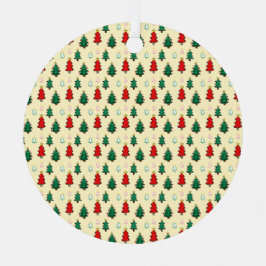 スタートッパーのシームレスなパターンを持つクリスマスツリー メタルオーナメント