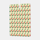 スタートッパーのシームレスなパターンを持つクリスマスツリー メタルオーナメント (正面左)