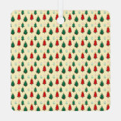 スタートッパーのシームレスなパターンを持つクリスマスツリー メタルオーナメント (裏面)