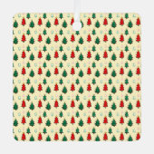 スタートッパーのシームレスなパターンを持つクリスマスツリー メタルオーナメント (正面)