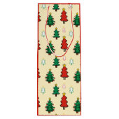 スタートッパーのシームレスなパターンを持つクリスマスツリー ワインギフトバッグ (裏面)