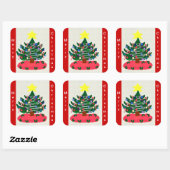 スタートッパー付きクリスマスツリー スクエアシール (シート)