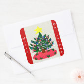 スタートッパー付きクリスマスツリー スクエアシール (封筒)
