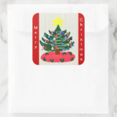 スタートッパー付きクリスマスツリー スクエアシール (バッグ)