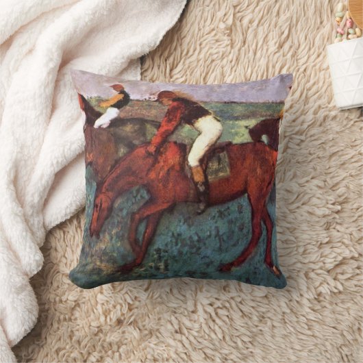 スタート前にジョケイスのトレーニング – Degas 絵画's クッション (ブランケット)