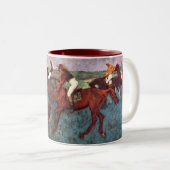 スタート前にジョケイスのトレーニング – Degas 絵画's ツートーンマグカップ (正面右)