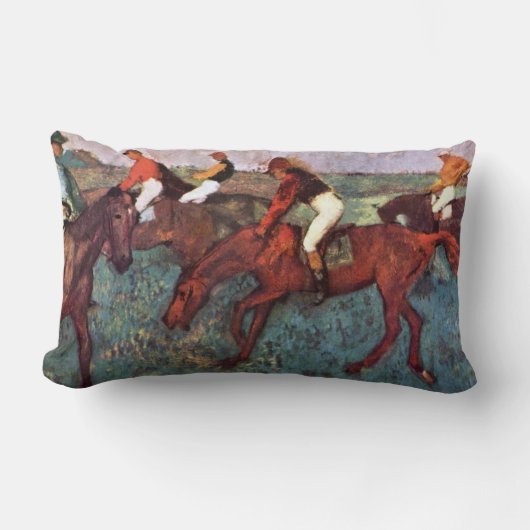 スタート前にジョケイスのトレーニング – Degas 絵画's ランバークッション (正面)