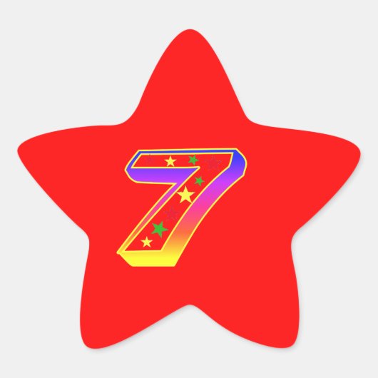 スターナンバー7thバースデーパーティーステッカー 星シール (正面)