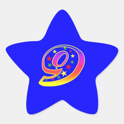 スターナンバー9thバースデーパーティーステッカー 星シール (正面)