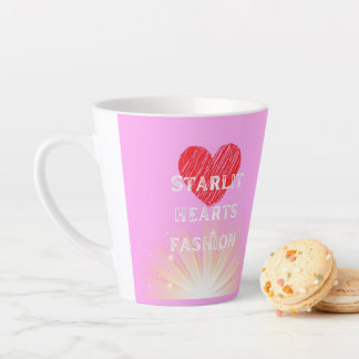 スターハートファッション赤いハートシャイン カフェラテマグ