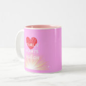 スターハートファッション赤いハートシャイン ツートーンマグカップ (正面左)