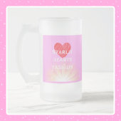 スターハートファッション赤いハートシャイン フロストグラスマグカップ