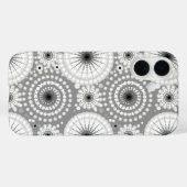 スターバストとピンホイール、グレー、白黒 Case-Mate iPhoneケース (裏面 (横))