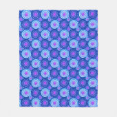 スターバストとピンホイール、コバルトブルー&ホワイト フリースブランケット (正面)