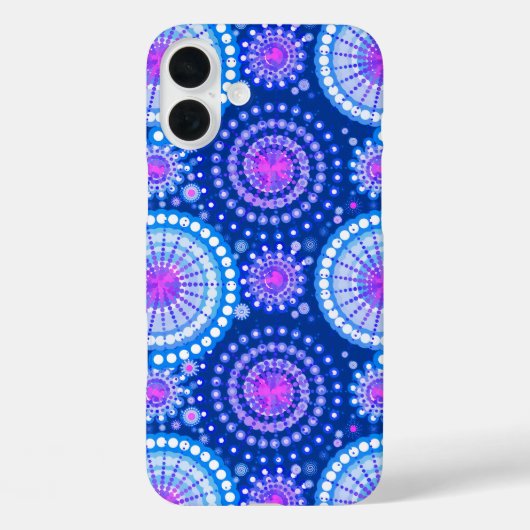 スターバストとピンホイール、コバルトブルー&ホワイト Case-Mate iPhoneケース (裏面)