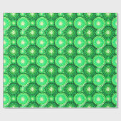 スターバストとピンホイール、ダークパイングリーン ラッピングペーパー (フラット)