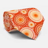スターバストとピンホイール、マンダリンオレンジ ネクタイ (ロール)