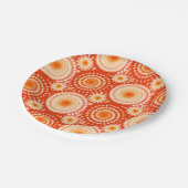 スターバストとピンホイール、マンダリンオレンジ ペーパープレート (アングル)