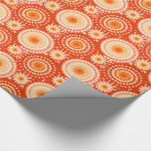 スターバストとピンホイール、マンダリンオレンジ ラッピングペーパー (角)