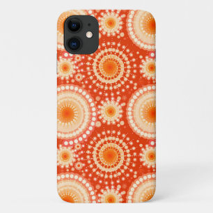 スターバストとピンホイール、マンダリンオレンジ iPhone 11 ケース