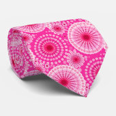 スターバストとピンホイール、明るい赤紫色ピンク&マルーン ネクタイ (ロール)