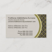 スターバストとラインミッドセンチュリーパターン地球の色合い 名刺 (正面)