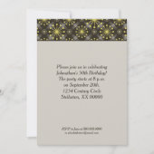 スターバストとラインミッドセンチュリーブラウンレトロ 招待状 (正面)