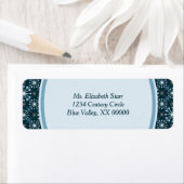 スターバストと線ミッドセンチュリーパターンブルー ラベル (インサイチュ)