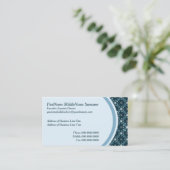 スターバストと線ミッドセンチュリーパターンブルー 名刺 (スタンド正面)