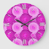 スターバストと風車、アメジスト紫 ラージ壁時計 (正面)