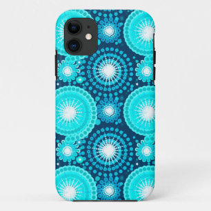 スターバストと風車、海軍とターコイズ iPhone 11 ケース