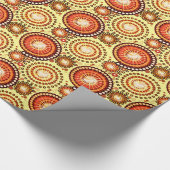 スターバストと風車、茶色と黄色 ラッピングペーパー (角)