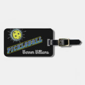 スターバストのギアのバッグのラベルが付いているPickleballの球 ラゲッジタグ (正面横)